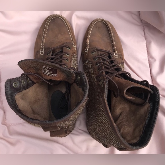 G.H. Bass & Co. Millie Herringbone Colorful Knit Side Laced Leather Boot - 8M - Picture 14 of 15